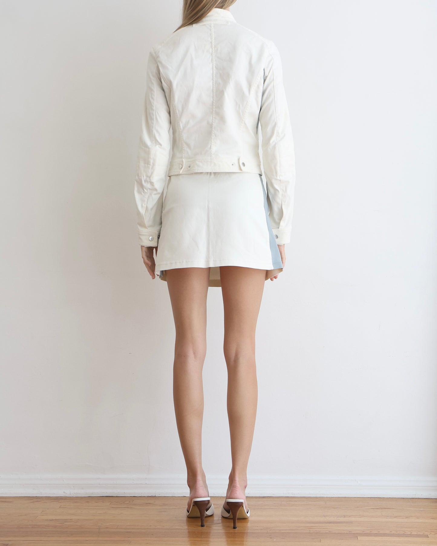 Prada White & Blue Retro Skirt Set