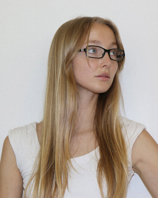 Chanel Black Rectangular Glasses