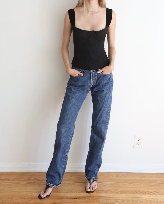 Louis Vuitton Black Tweed Corset