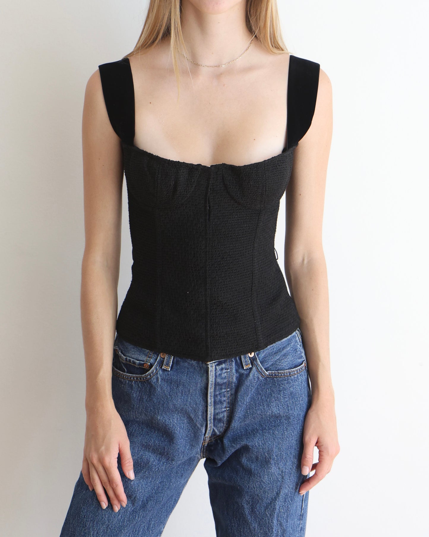 Louis Vuitton Black Tweed Corset