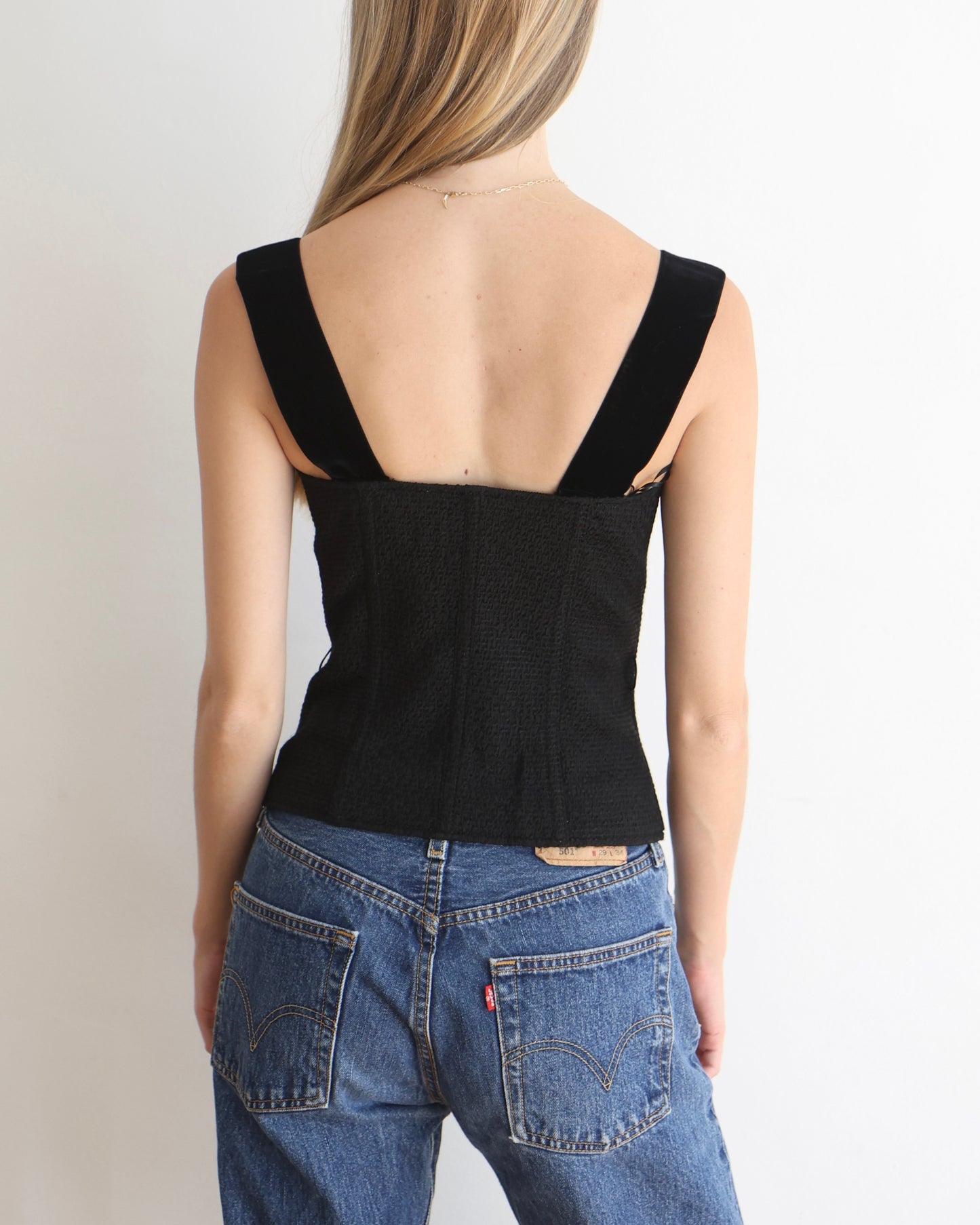 Louis Vuitton Black Tweed Corset