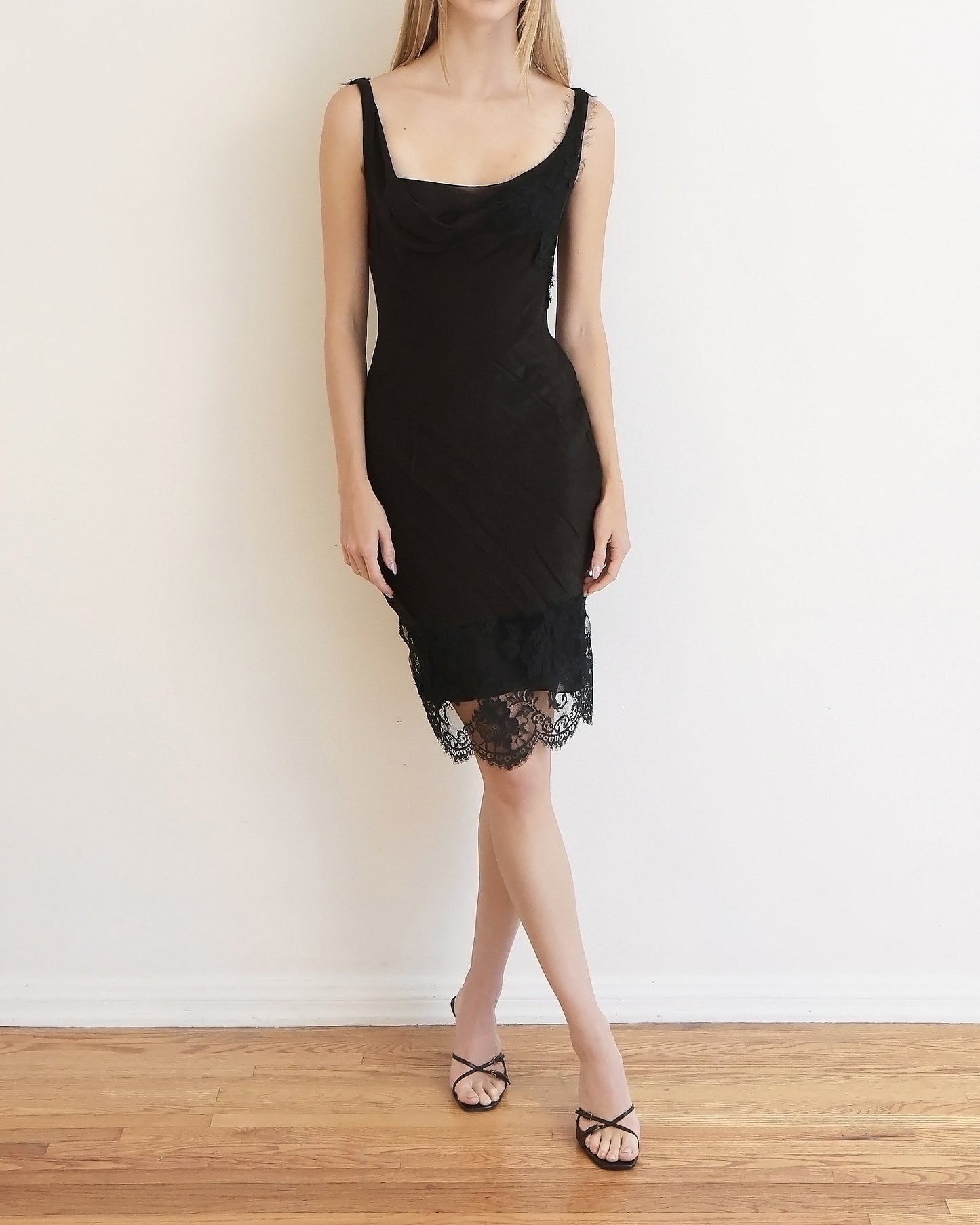 John Galliano Black Lace Dress