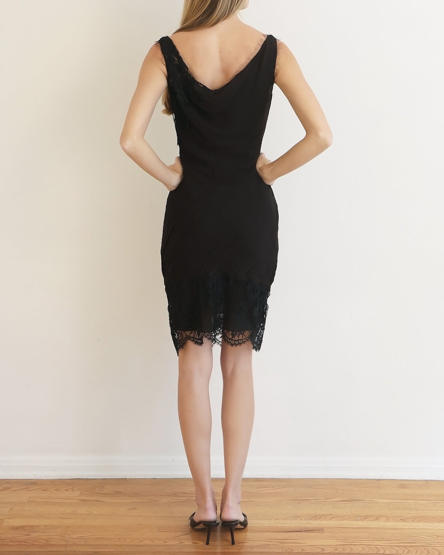 John Galliano Black Lace Dress