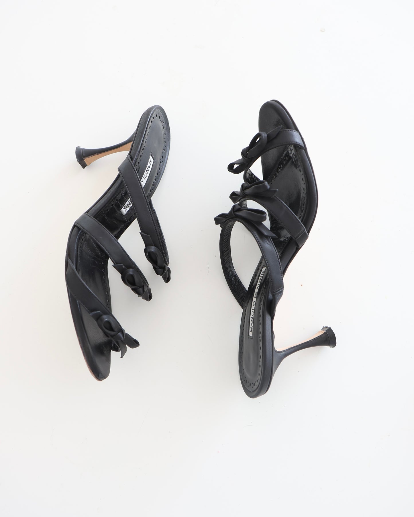 Manolo Blahnik Black Bow Heels