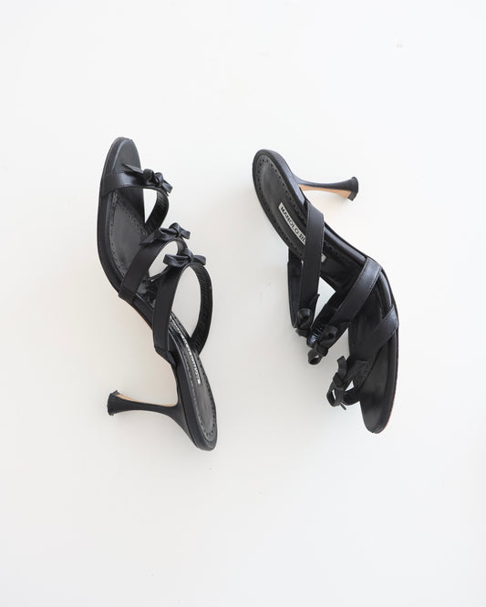 Manolo Blahnik Black Bow Heels