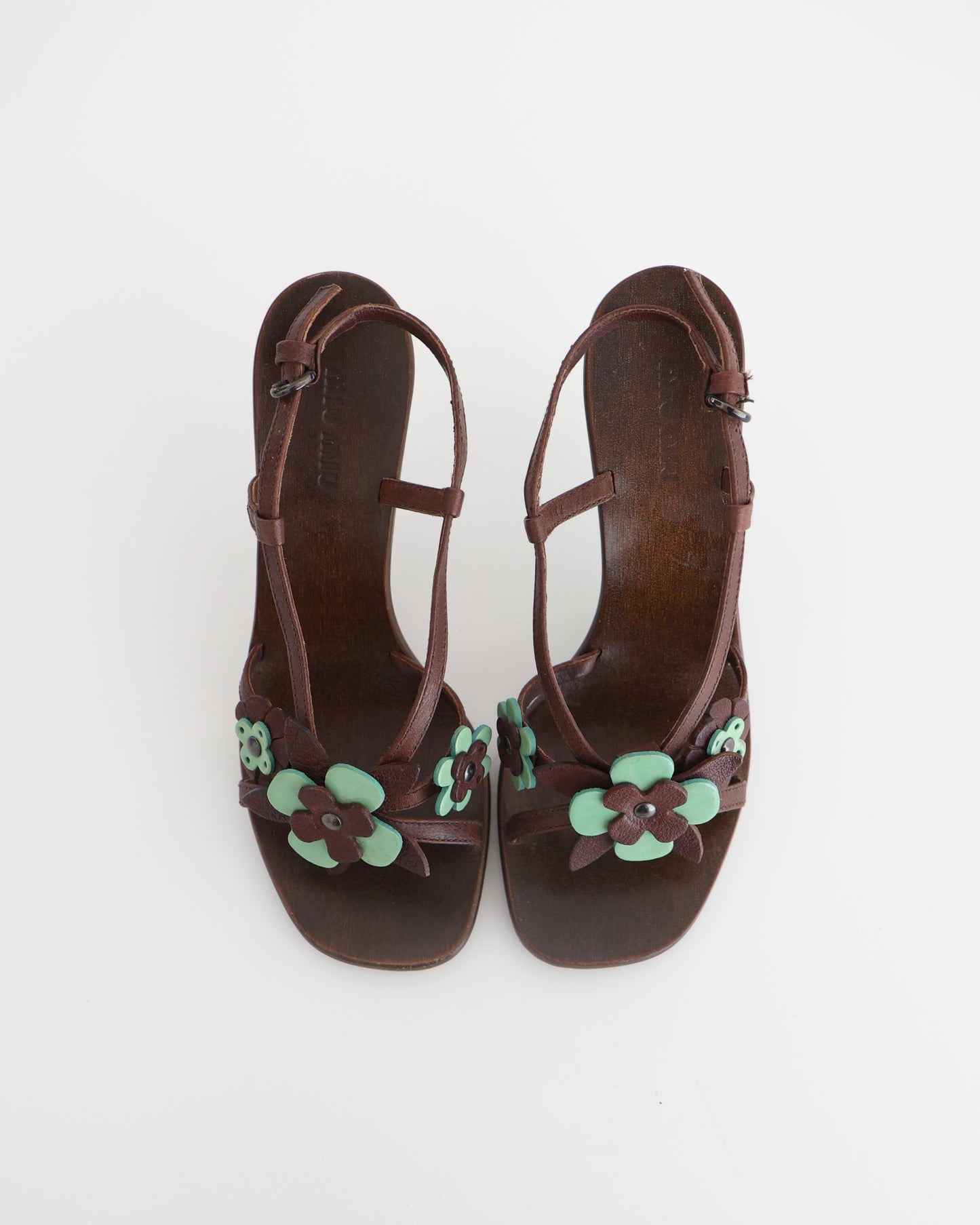 Miu Miu Brown Flower Heels