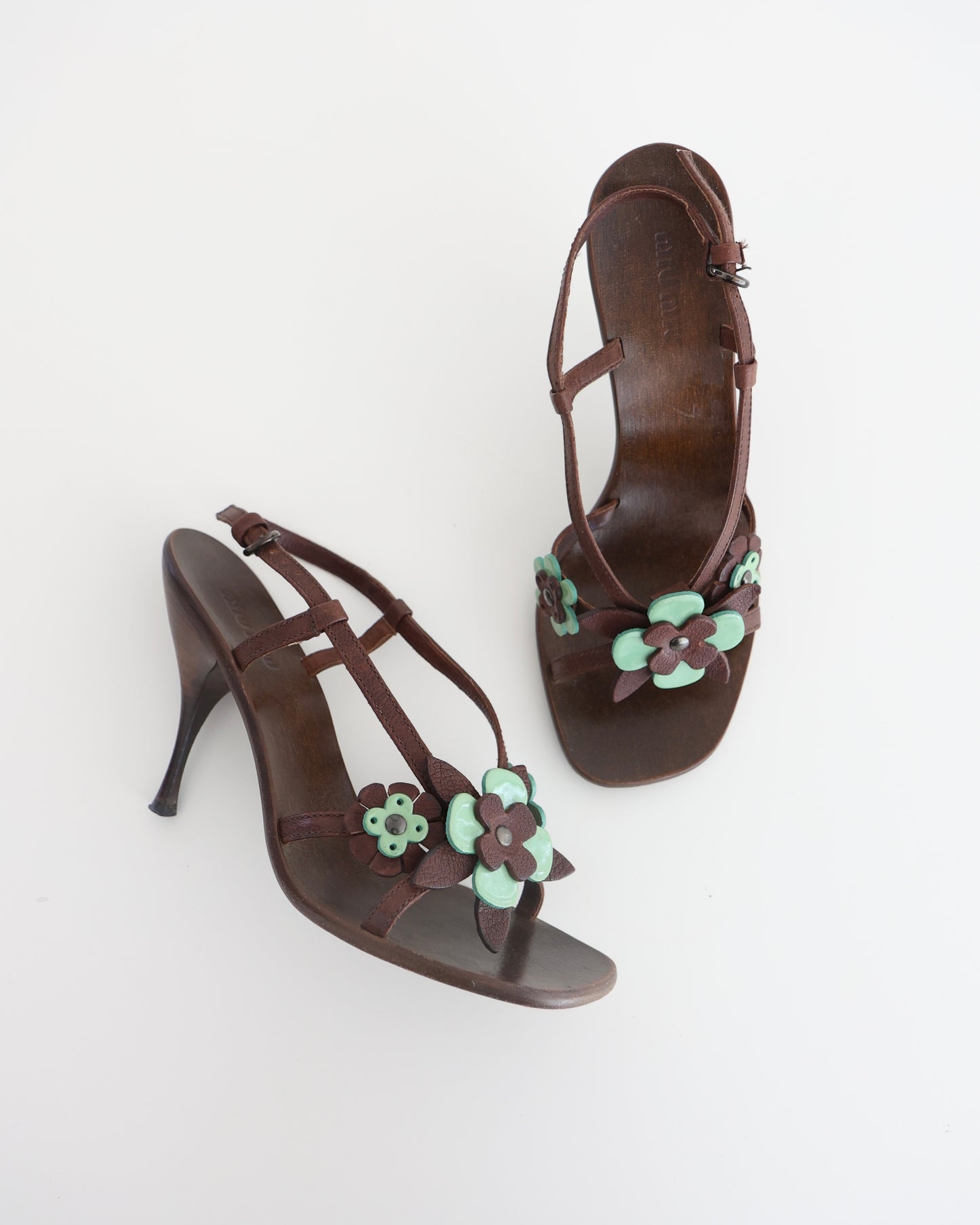 Miu Miu Brown Flower Heels