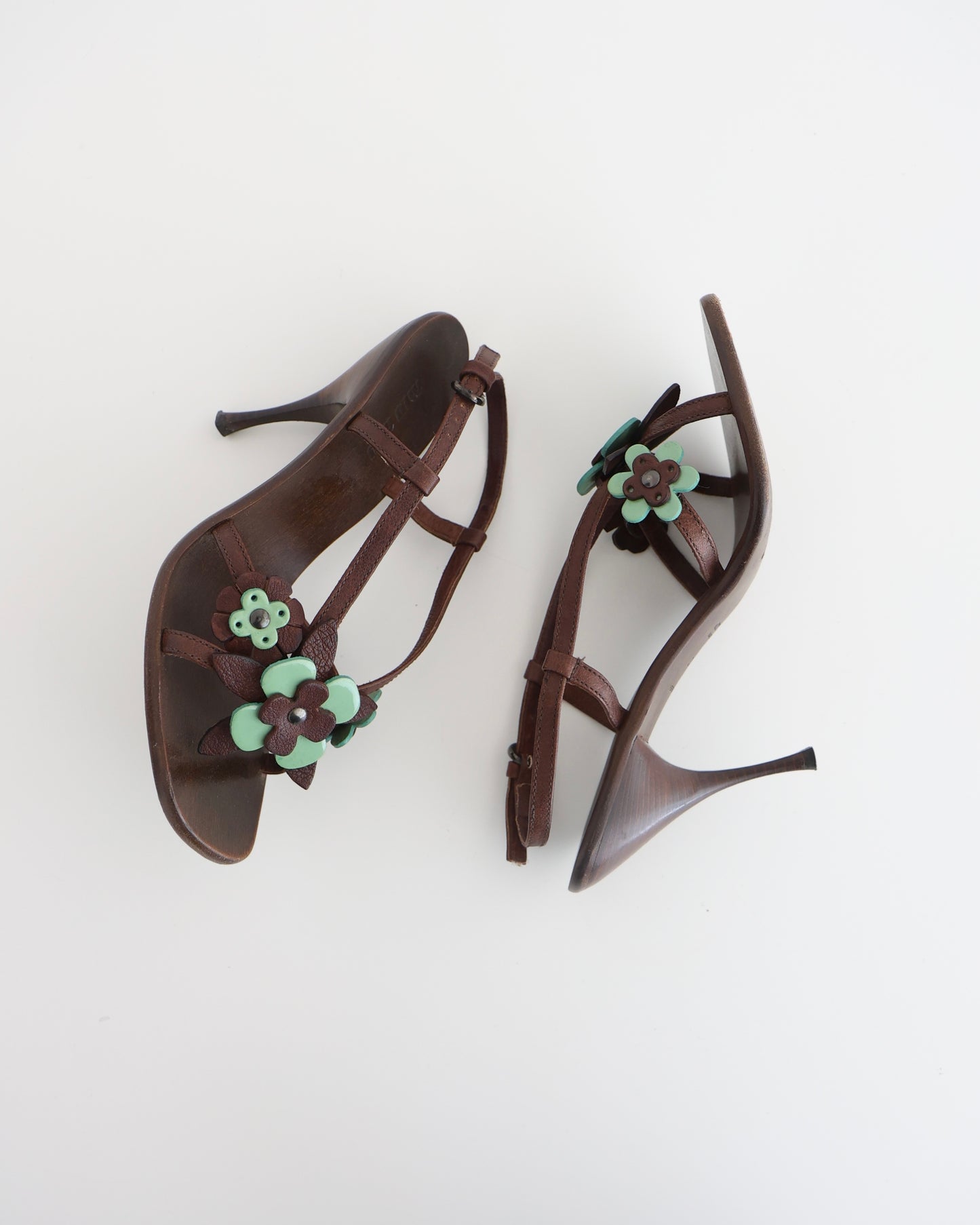 Miu Miu Brown Flower Heels