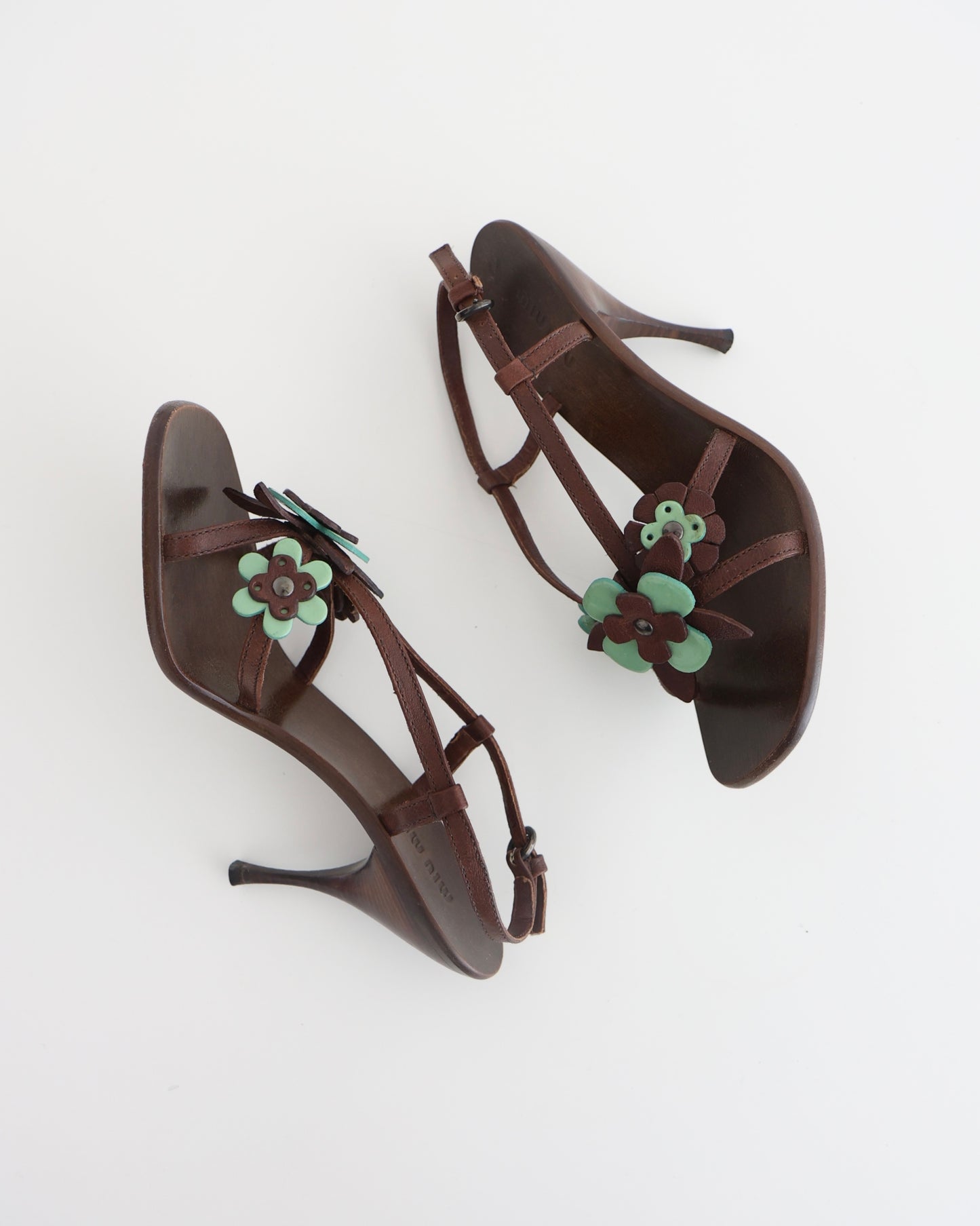 Miu Miu Brown Flower Heels