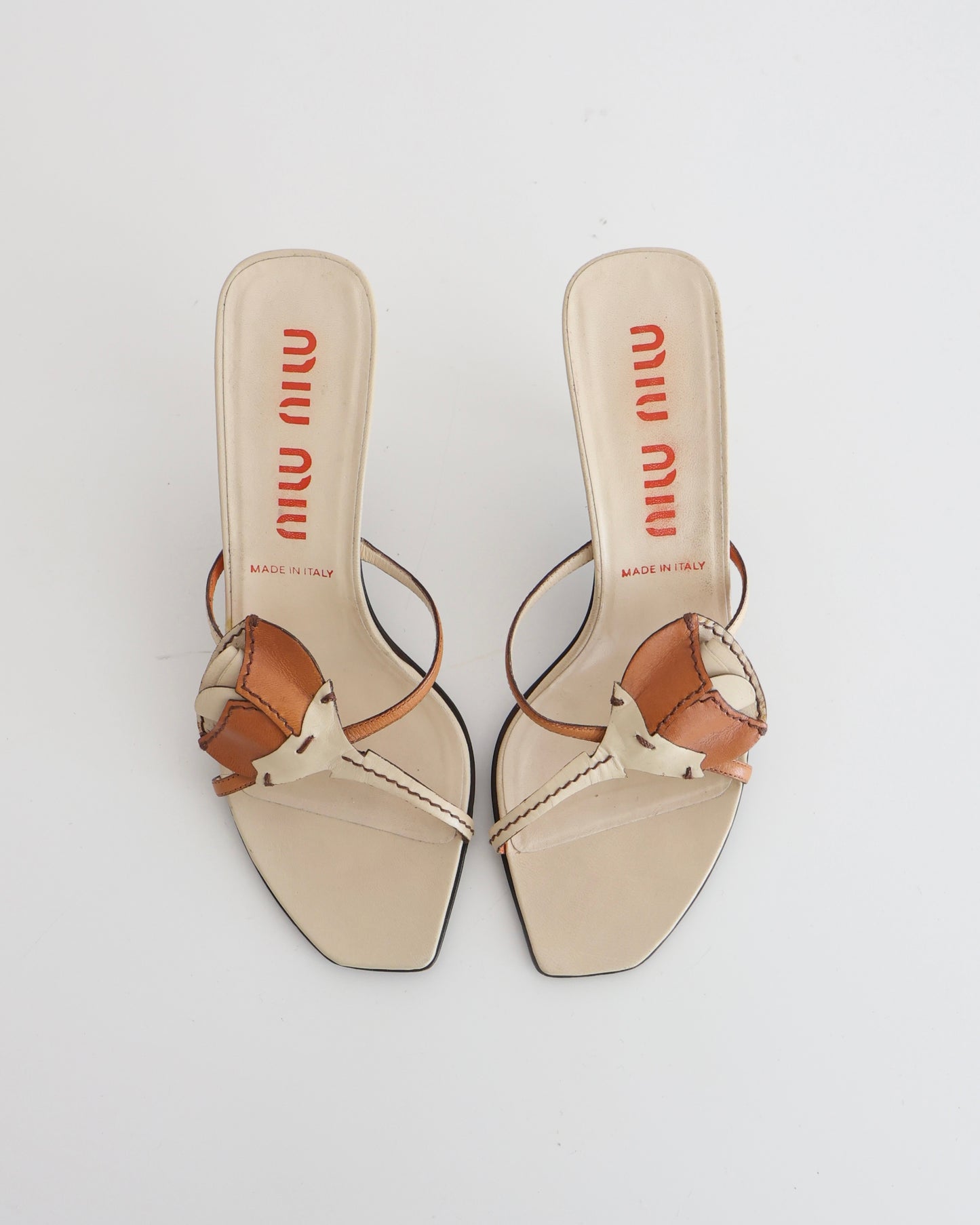 Miu Miu Orange & Cream Rose Heels