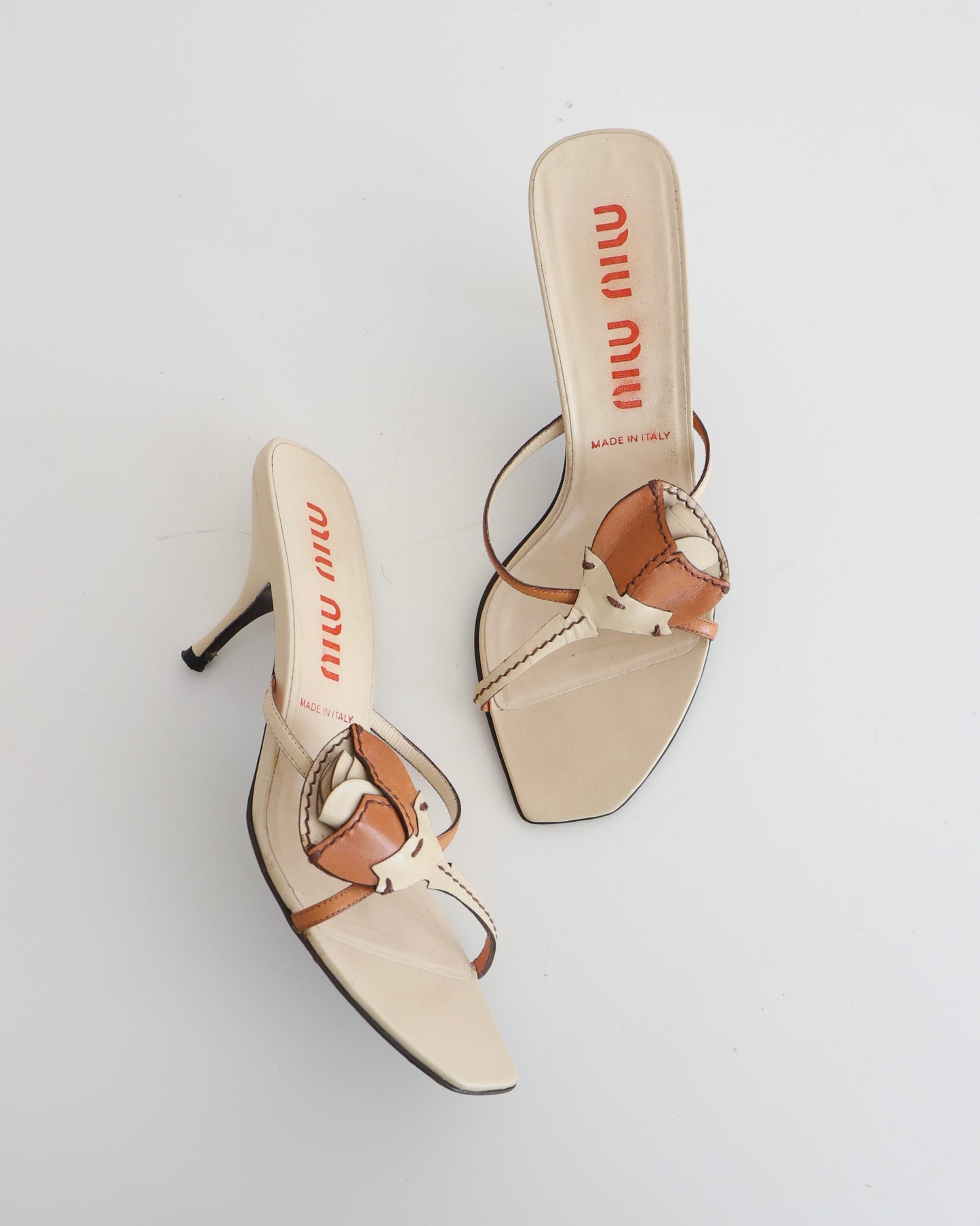 Miu Miu Orange & Cream Rose Heels