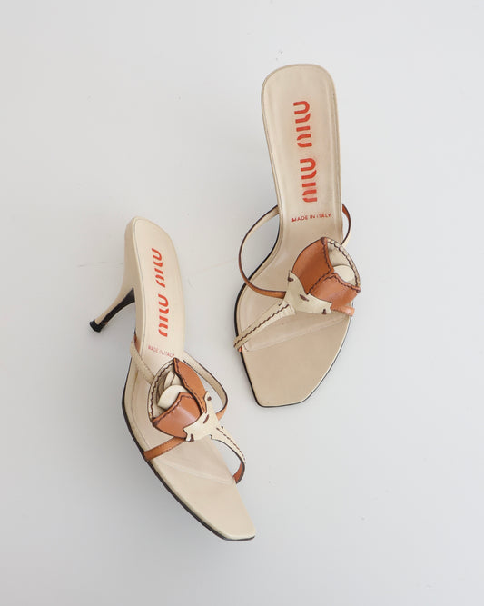 Miu Miu Orange & Cream Rose Heels