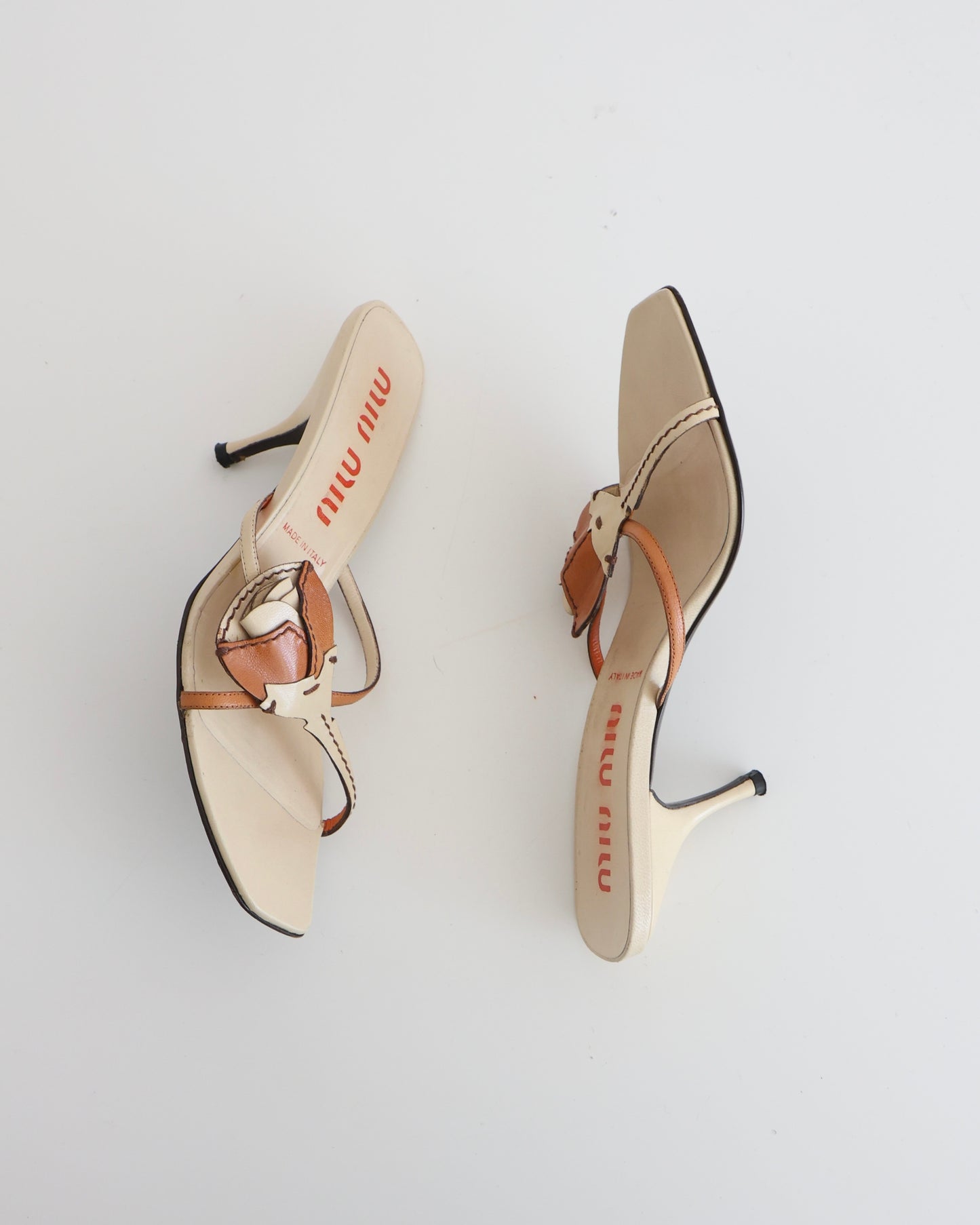 Miu Miu Orange & Cream Rose Heels