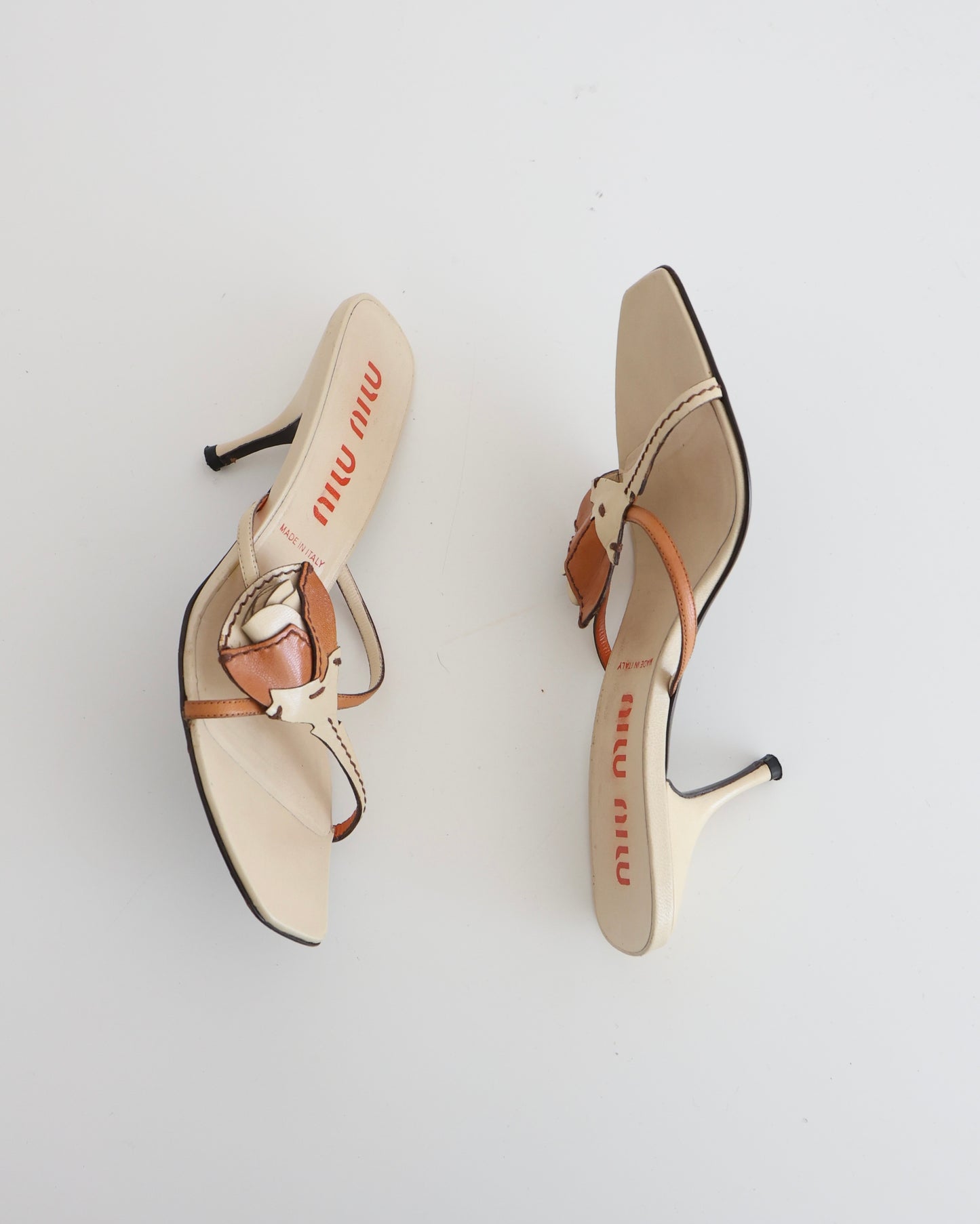 Miu Miu Orange & Cream Rose Heels