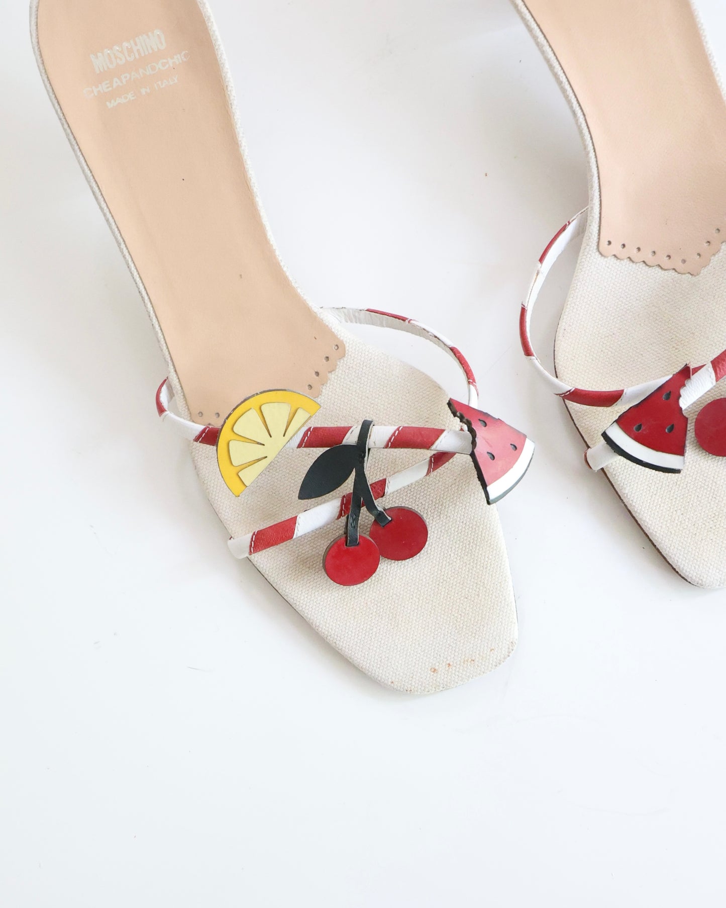 Moschino Fruit Charm Heels