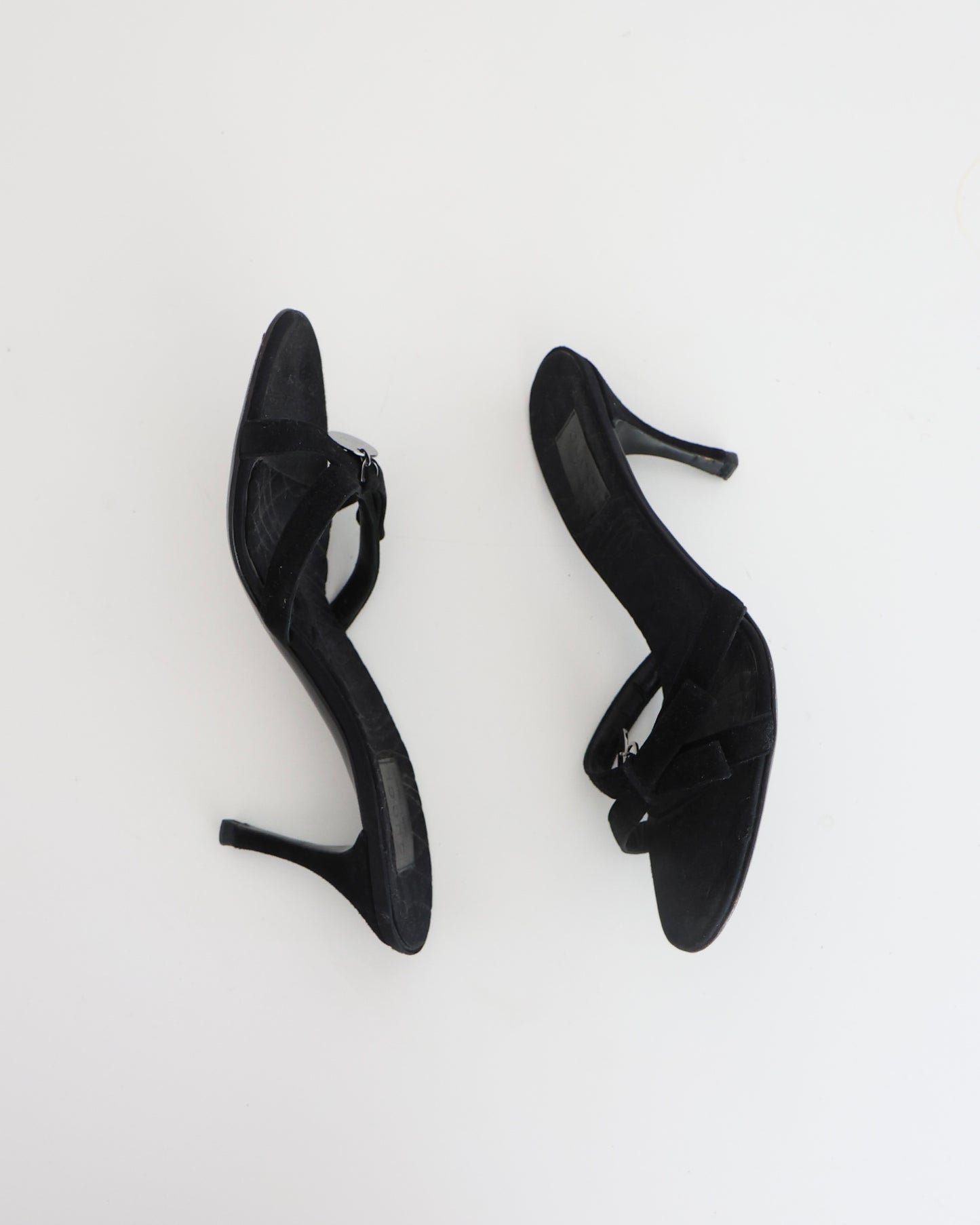 Gucci Black & Silver Medallion Heels