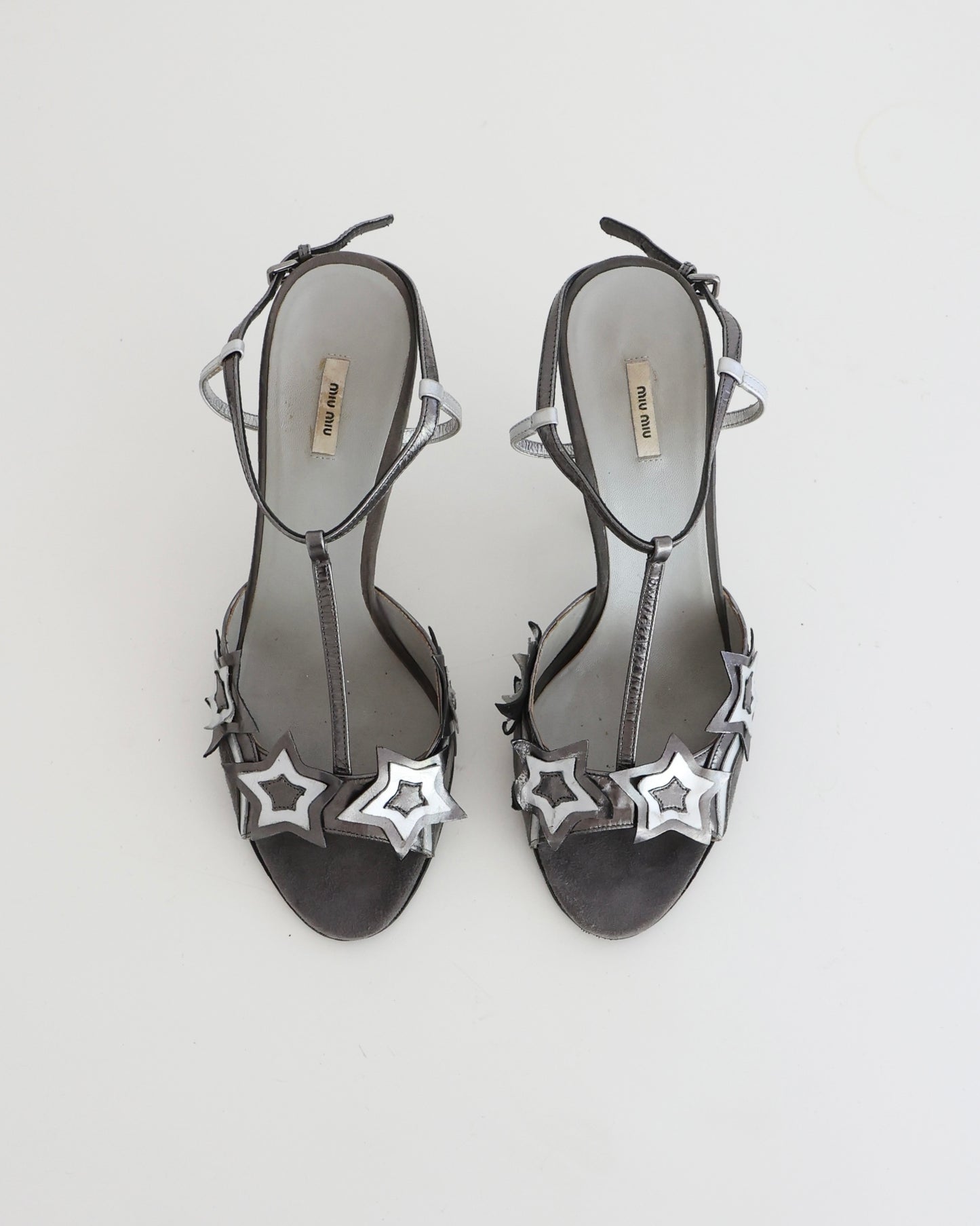 Vintage Miu Miu Silver Star Heels