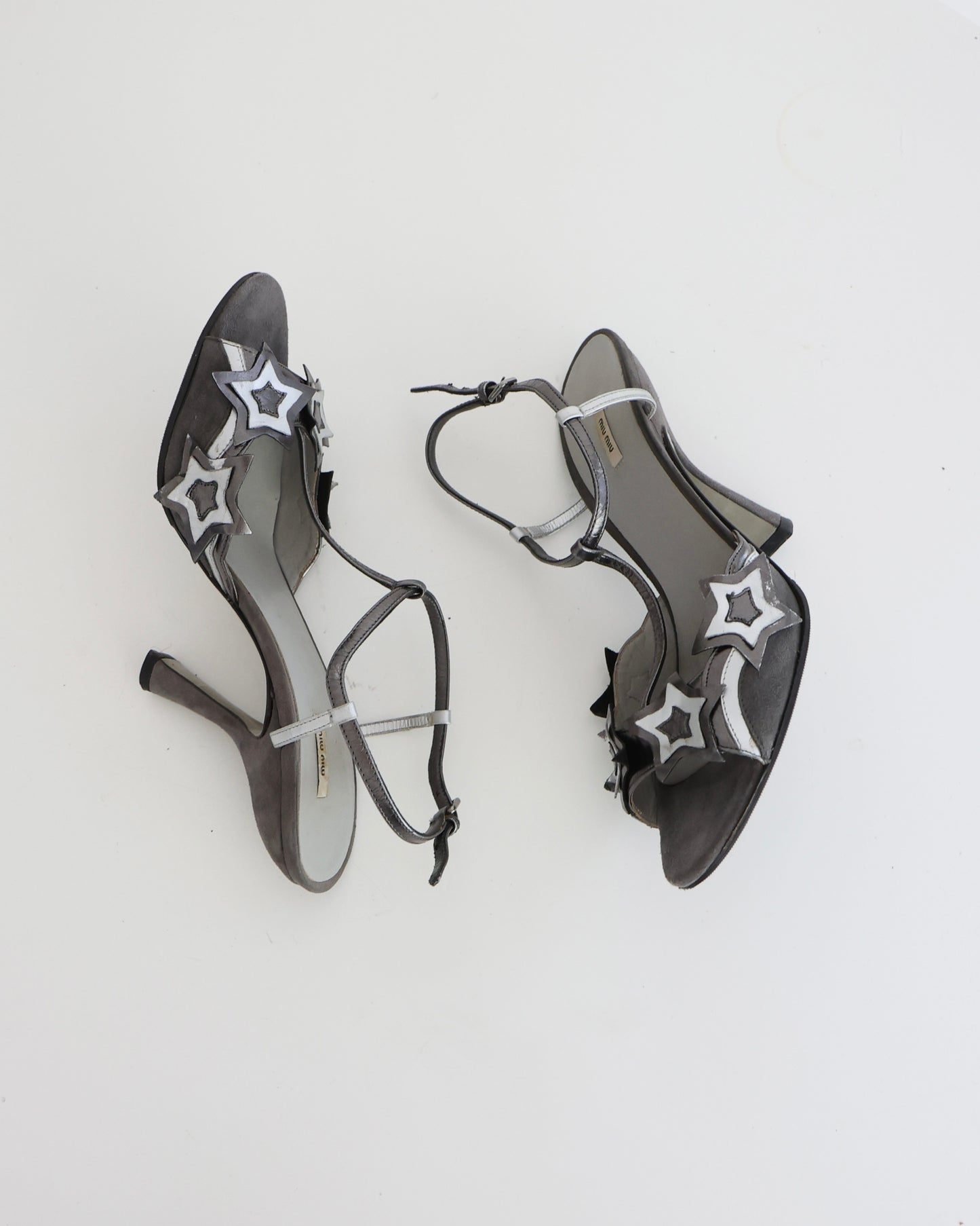Vintage Miu Miu Silver Star Heels