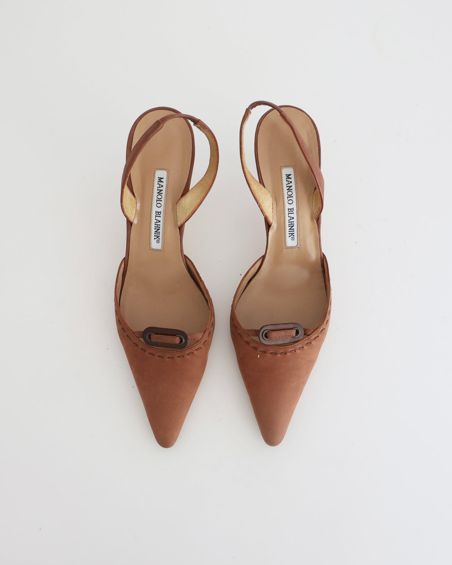 Vintage Manolo Blahnik Brown Slingback Heels