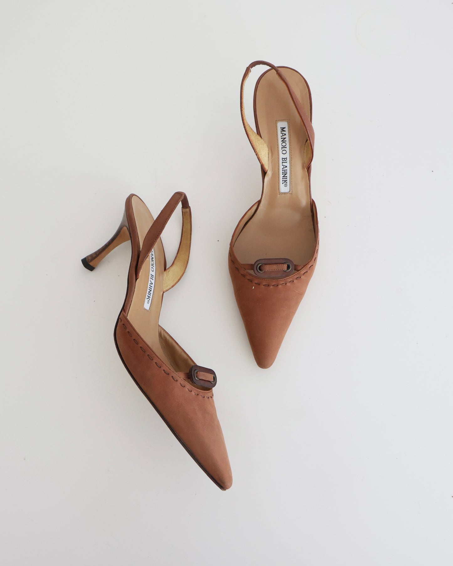 Vintage Manolo Blahnik Brown Slingback Heels
