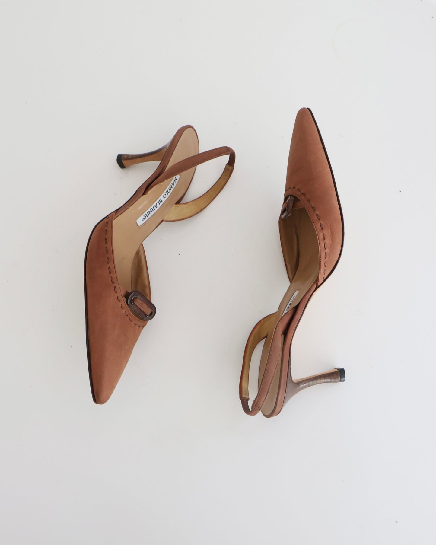 Vintage Manolo Blahnik Brown Slingback Heels