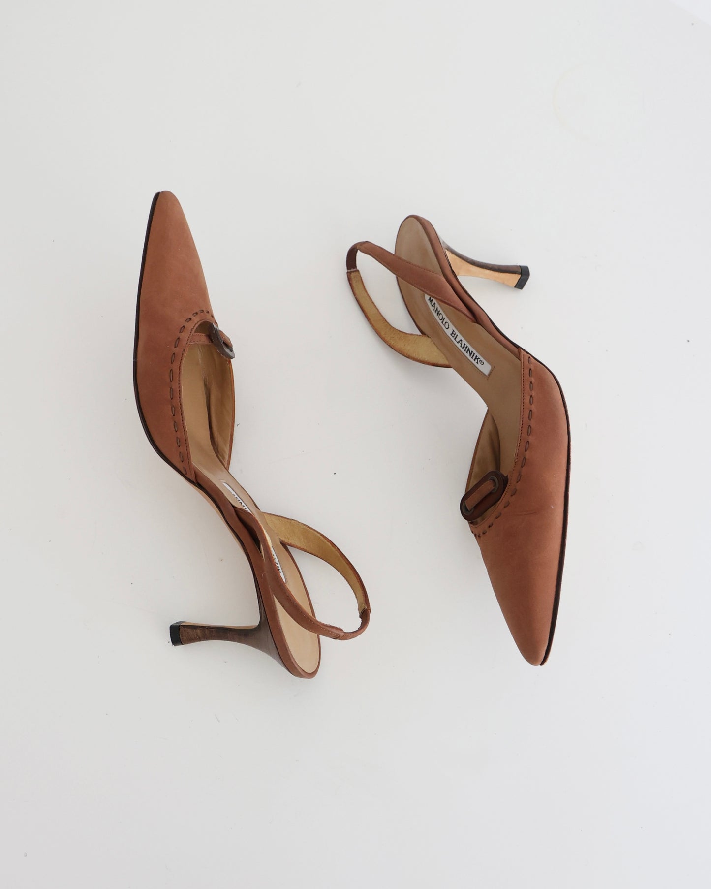Vintage Manolo Blahnik Brown Slingback Heels