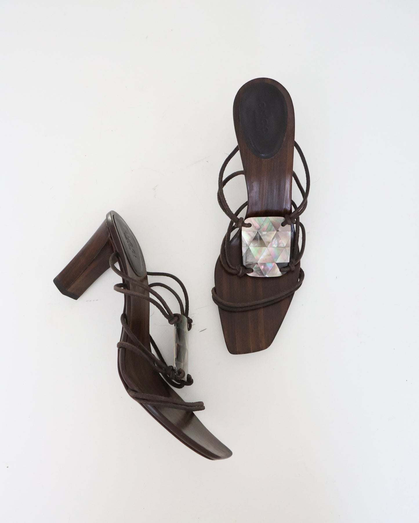 Gucci Brown Gem Heels