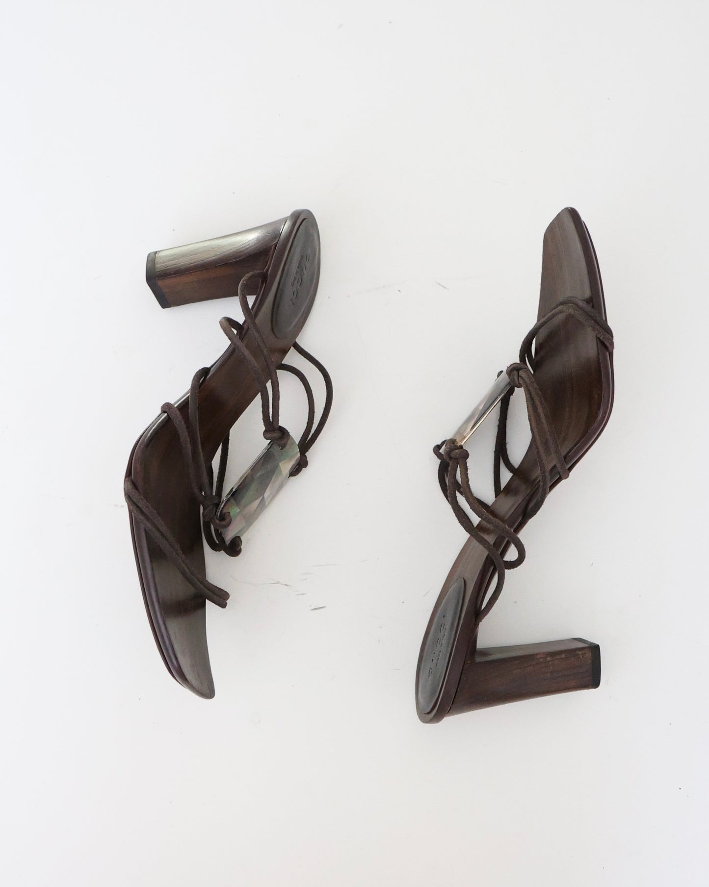 Gucci Brown Gem Heels