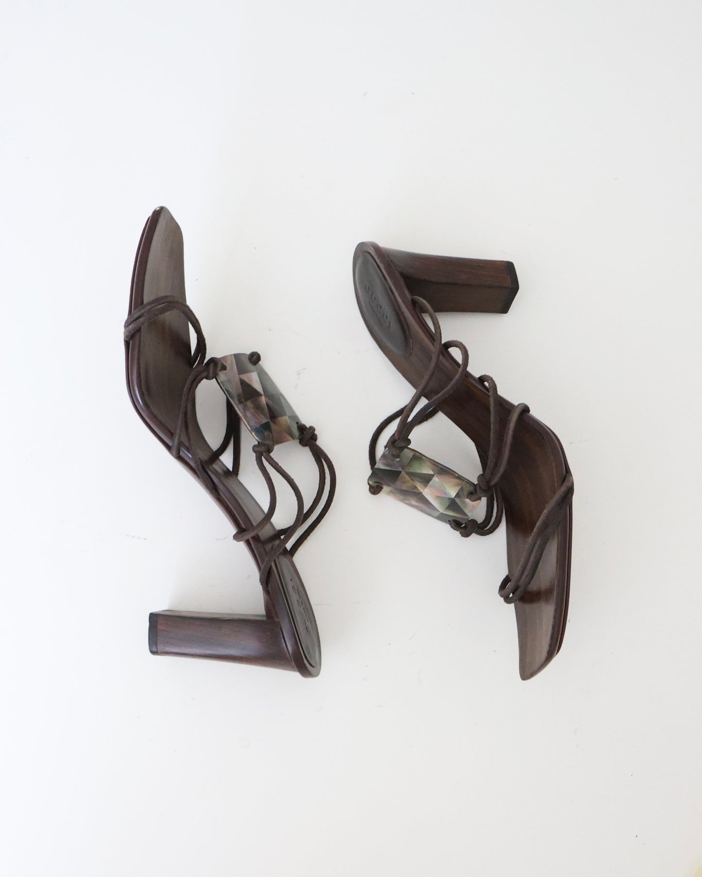 Gucci Brown Gem Heels