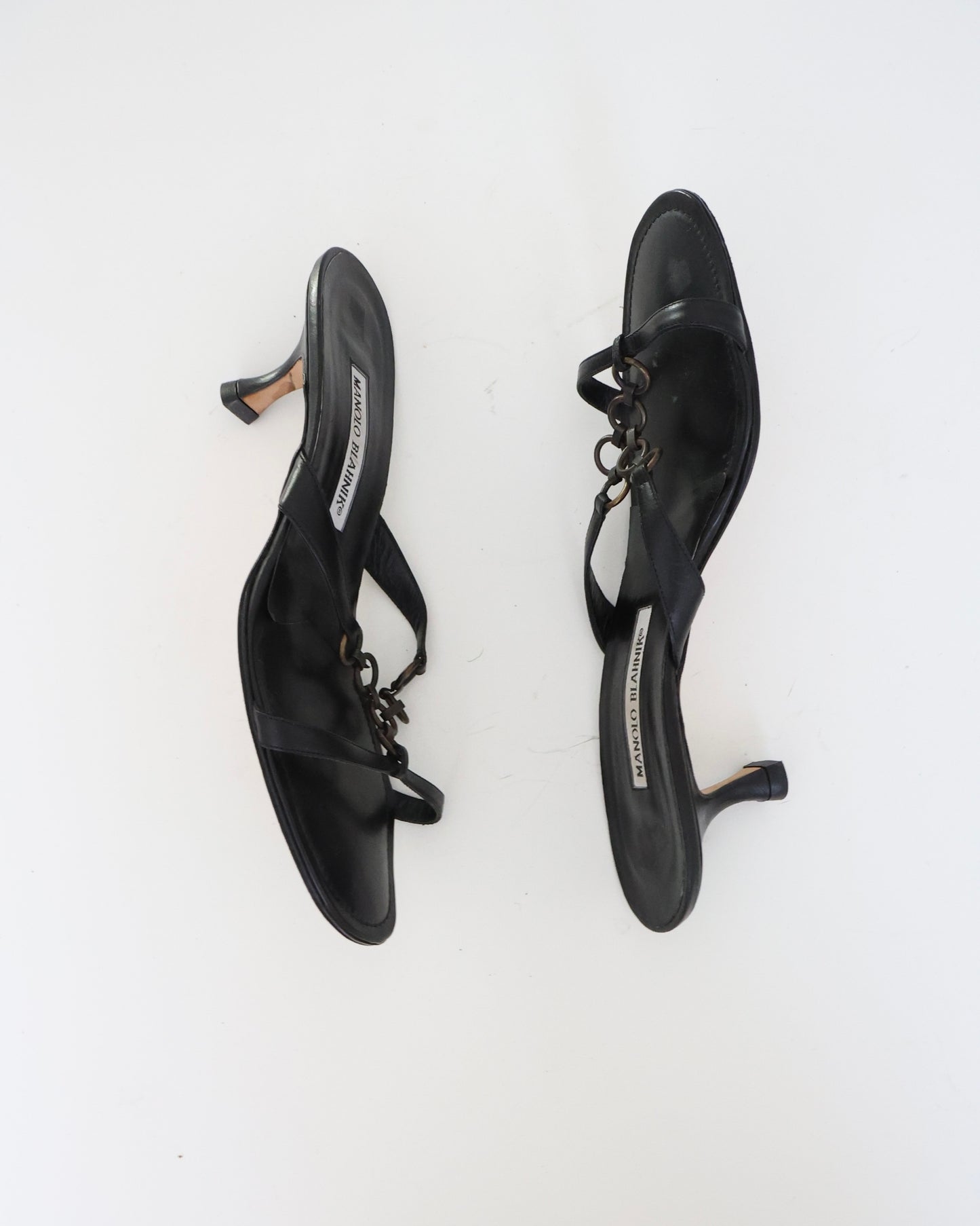 Manolo Blahnik Black Chain Link Heels