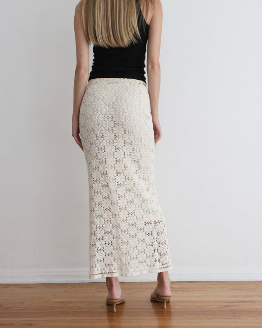 Jil Sander Cream Crochet Skirt