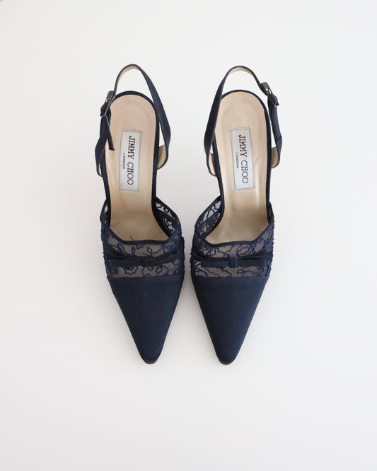 Jimmy Choo Black Lace Heels 38