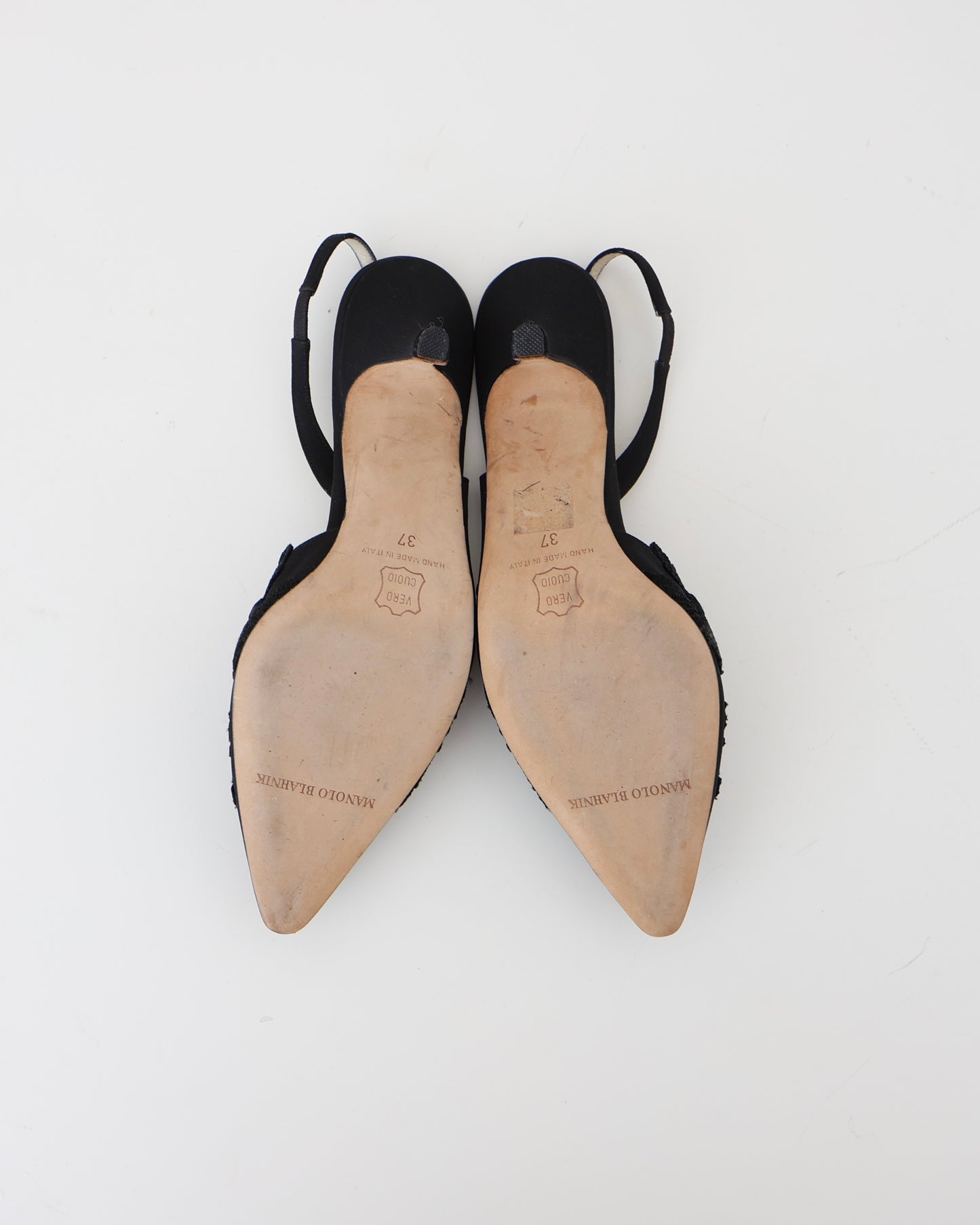 Manolo Blahnik Black Floral Heels 37