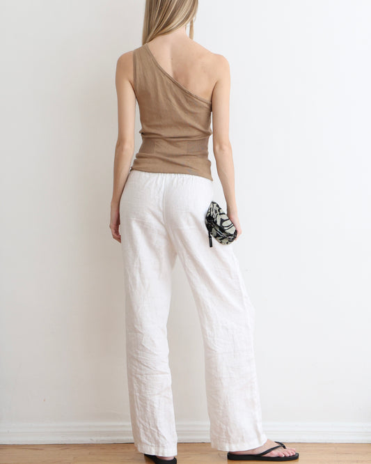 Gold One Shoulder Ring Top S