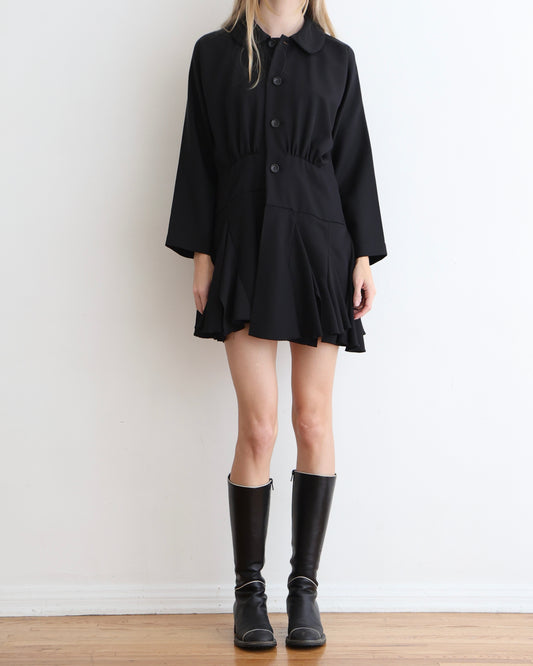 Comme Des Garcon Black Pleated Dress XS