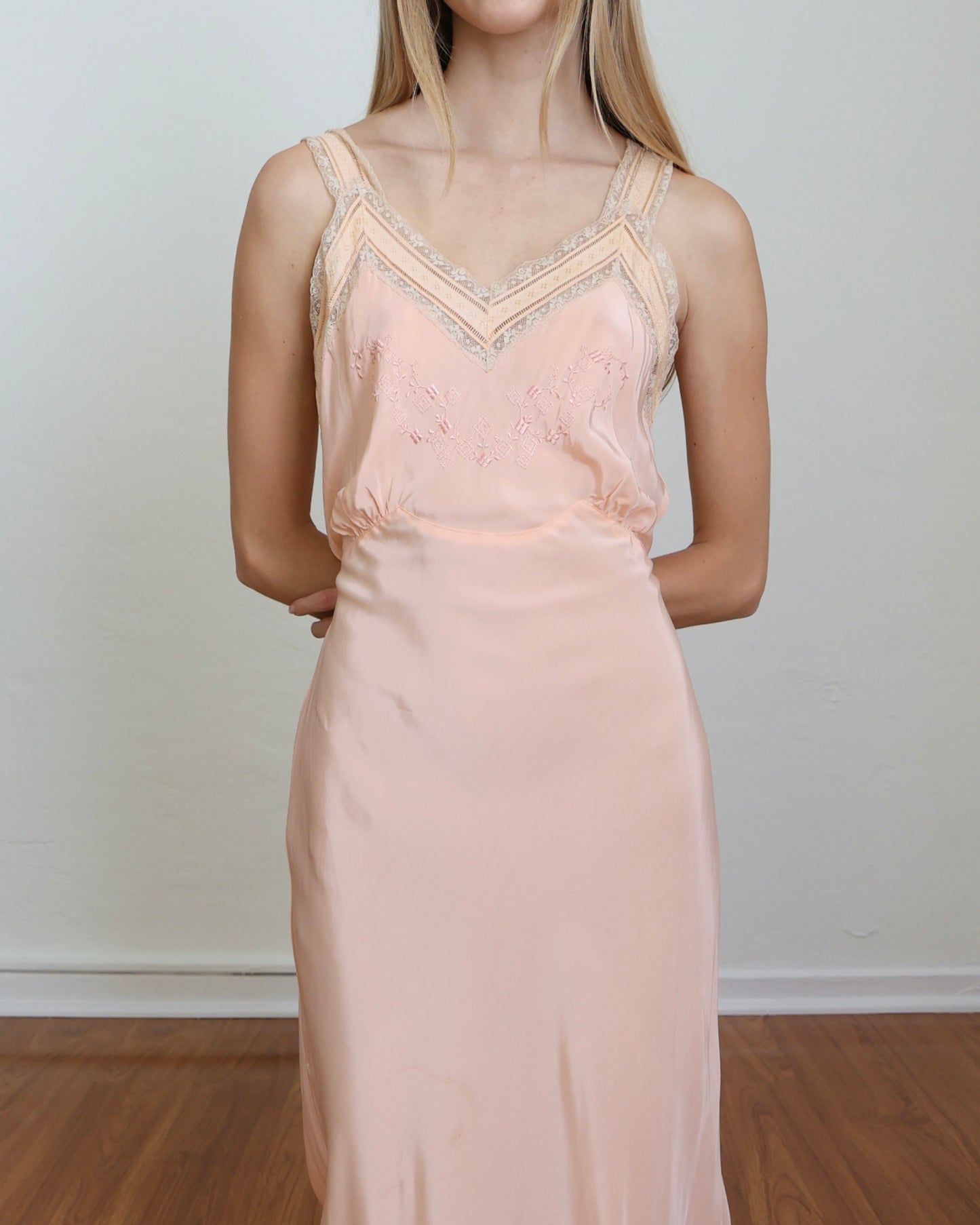 Pink Lace Slip Dress XS