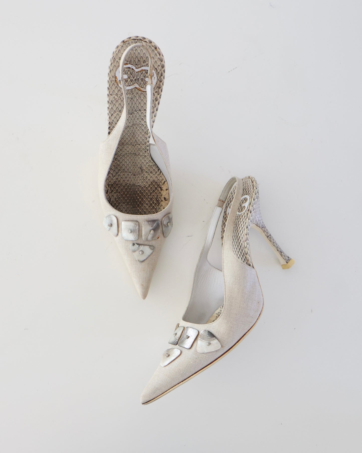 Escada Mother of Pearl Heels