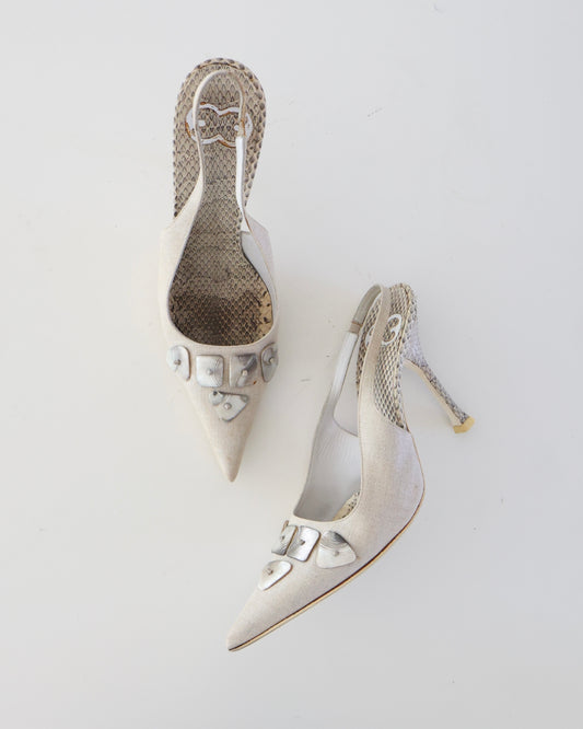 Escada Mother of Pearl Heels