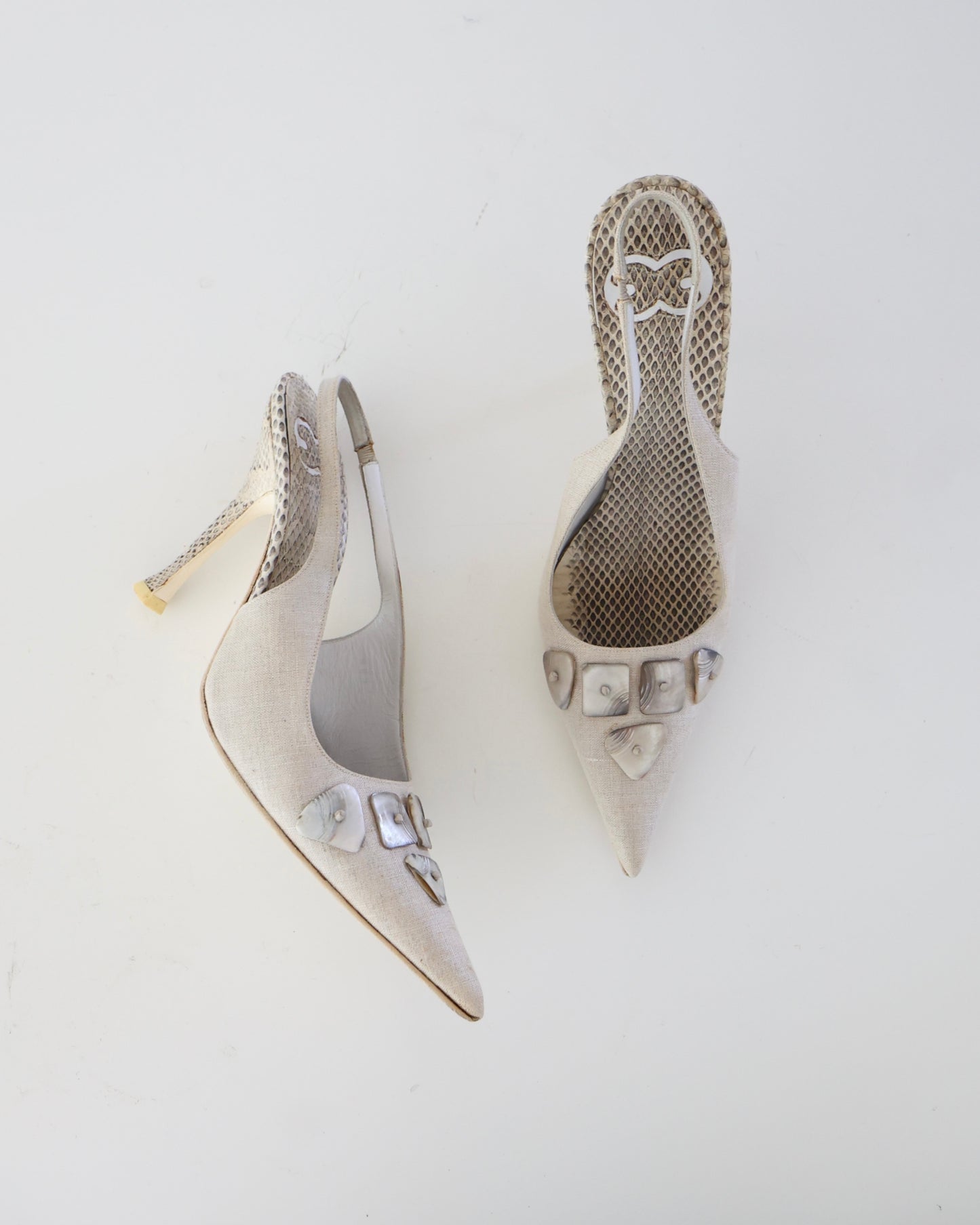 Escada Mother of Pearl Heels