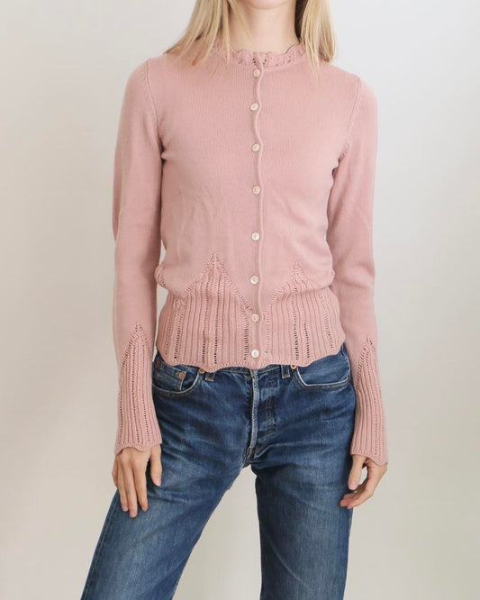 Dior Pink Crochet Cardigan