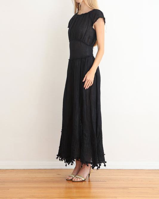 Fendi Black Silk Smock Dress