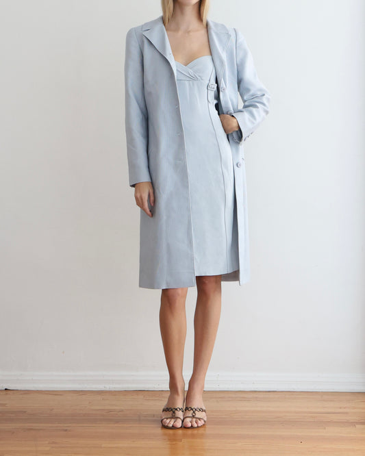 Valentino Blue Dress + Suit Set
