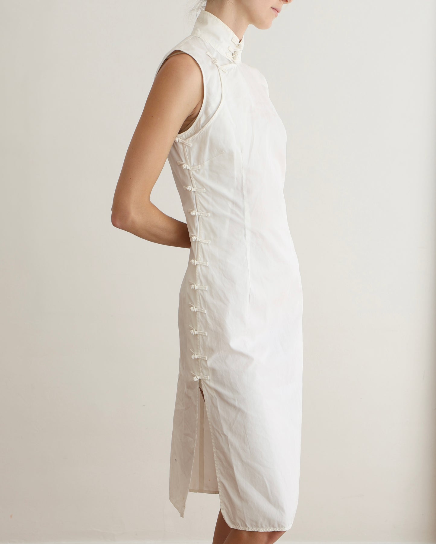 Miu Miu White Cheongsam Dress
