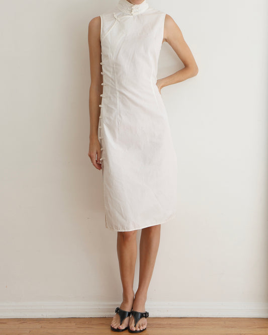 Miu Miu White Cheongsam Dress