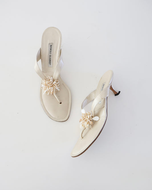 Manolo Blahnik Cream Shell Heels