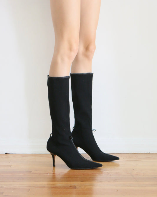 Gucci Black Knee High Sock Boots