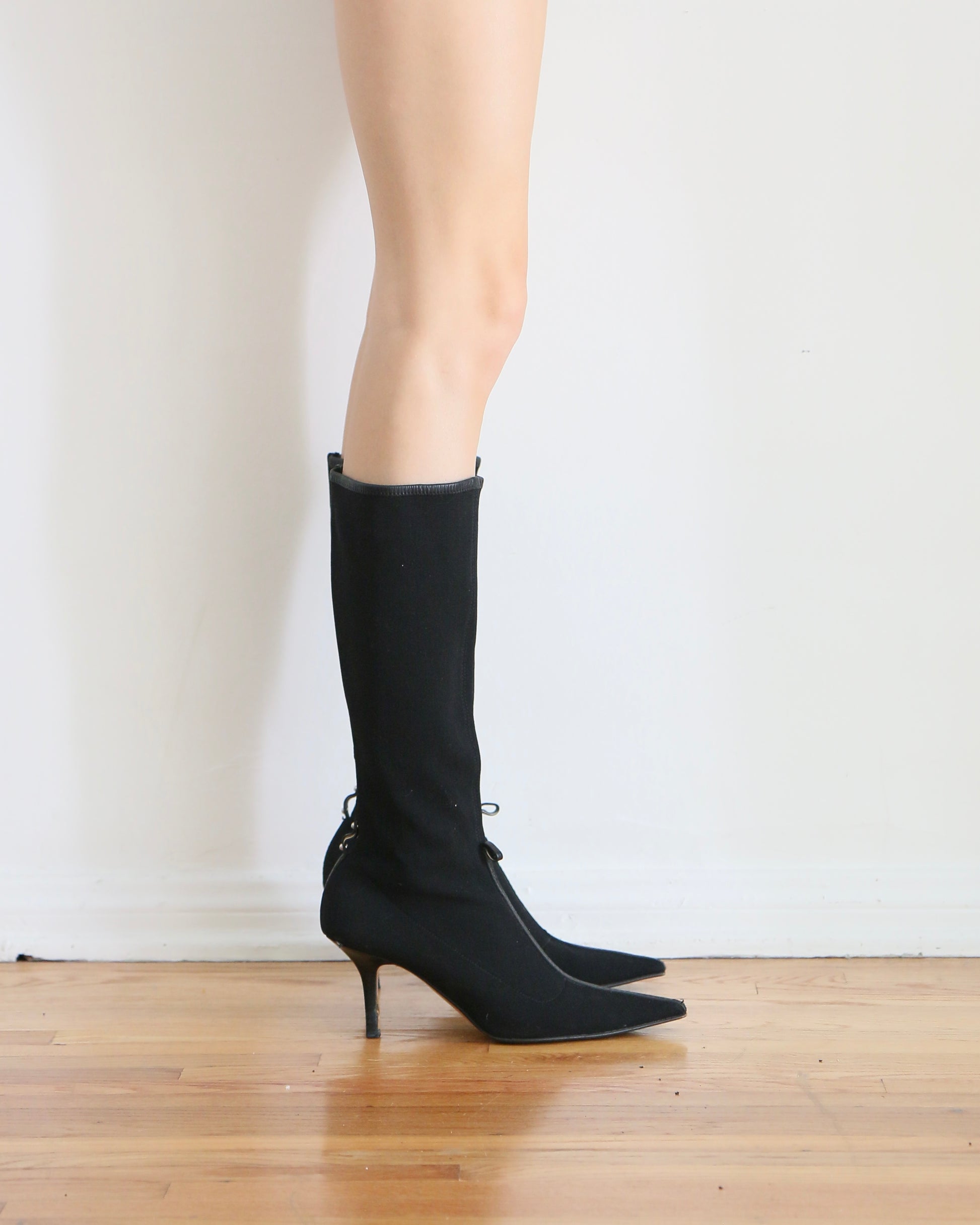 Vintage Gucci Black Knee High Sock Boots – Chloe Vintage
