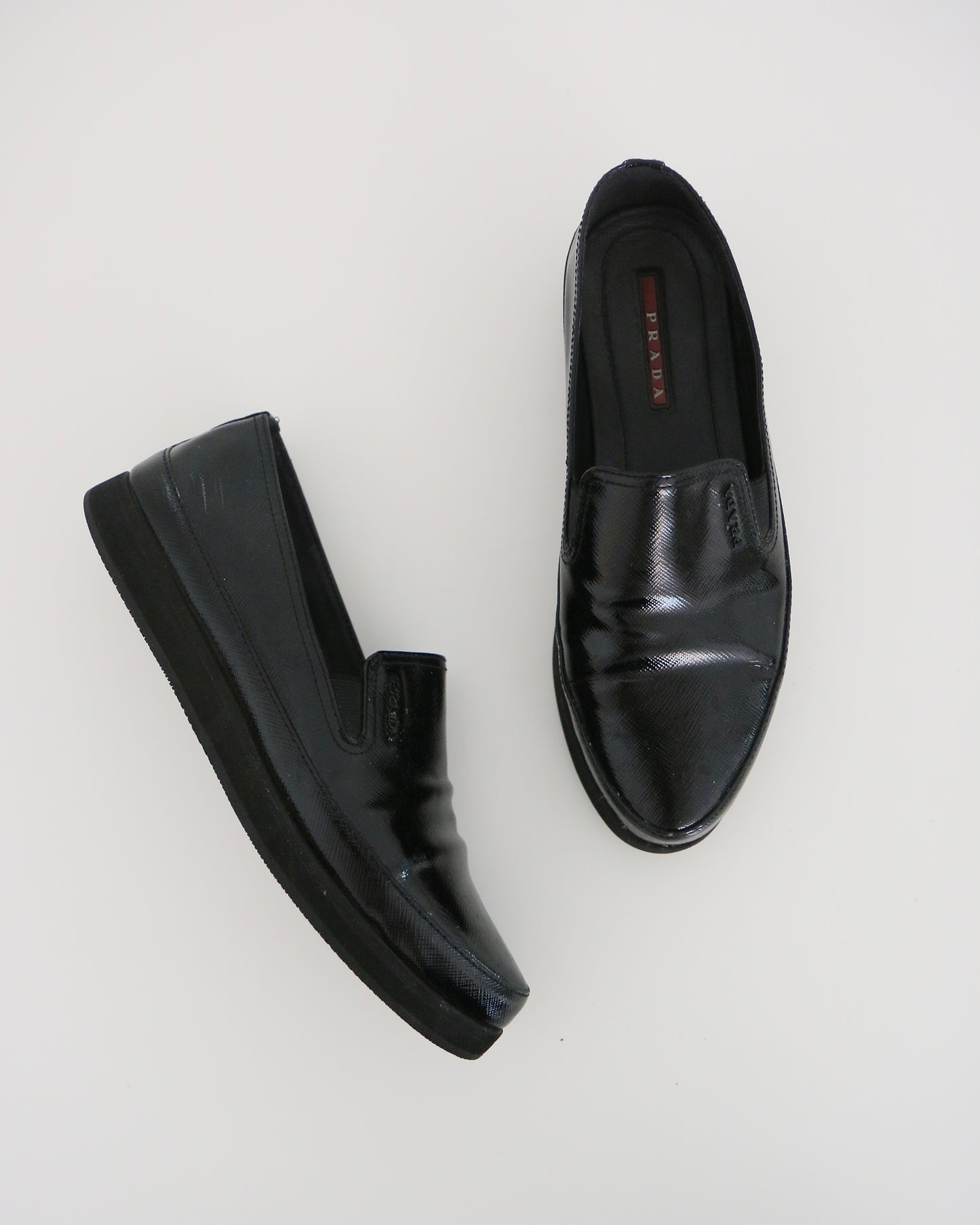 Prada Black Patent Leather Loafers