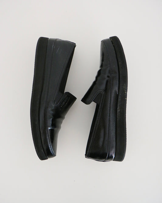 Prada Black Patent Leather Loafers