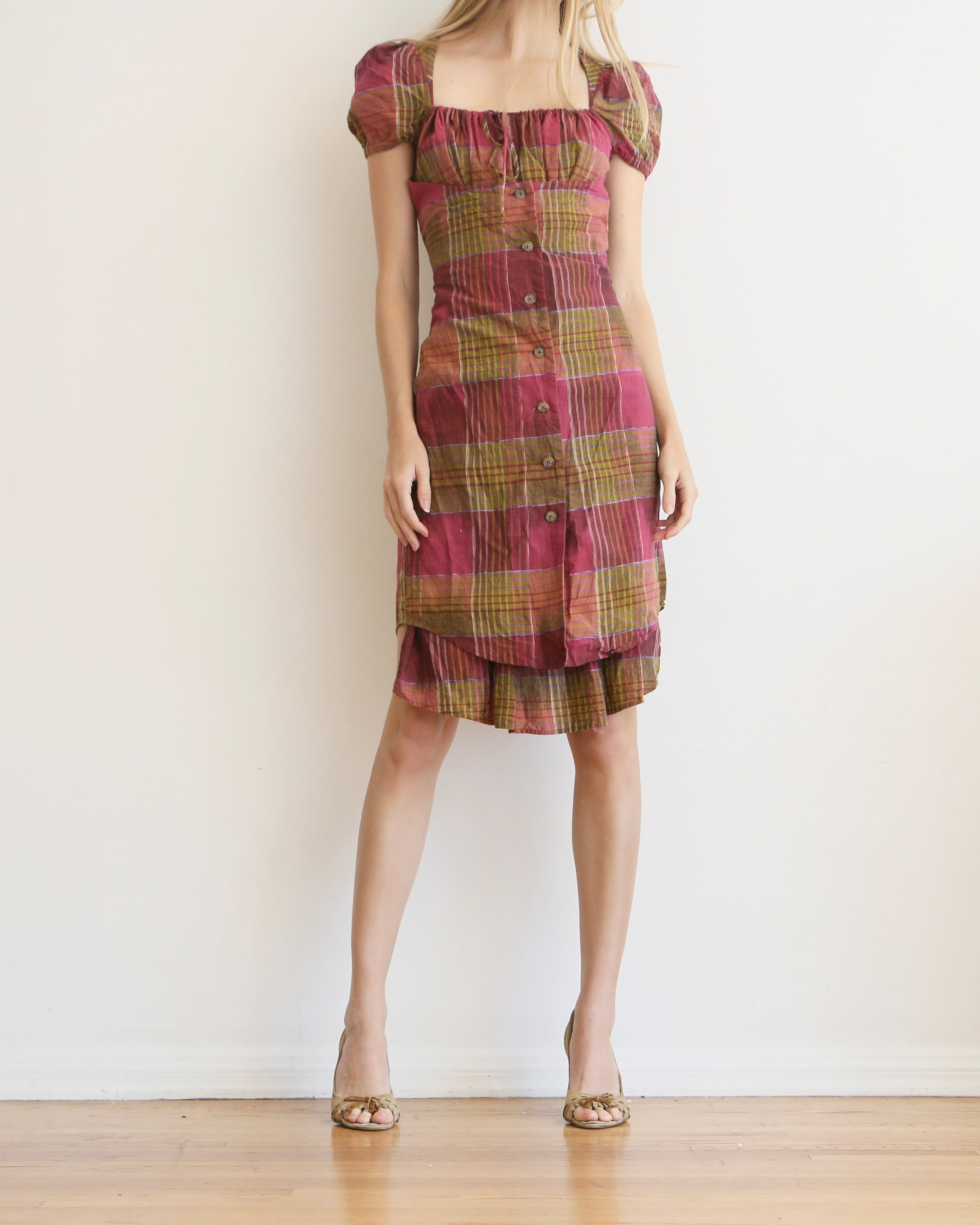 Vivienne Westwood Plaid Peasant Dress